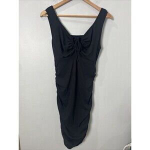 Ouges Black Runched Bodycon Dress Women's Size‎ Large